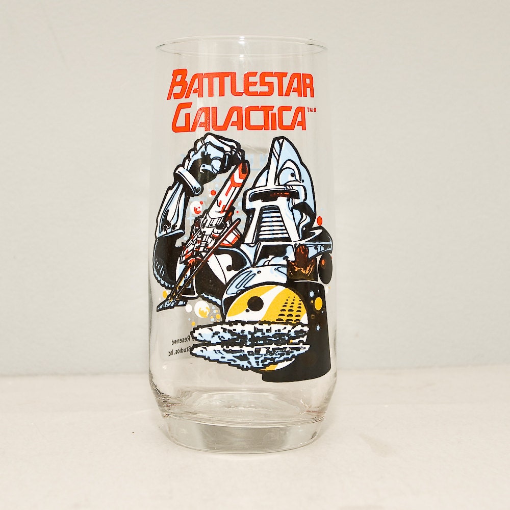 Vintage Battlestar Galactica  Cylon Warrior Glass 1979