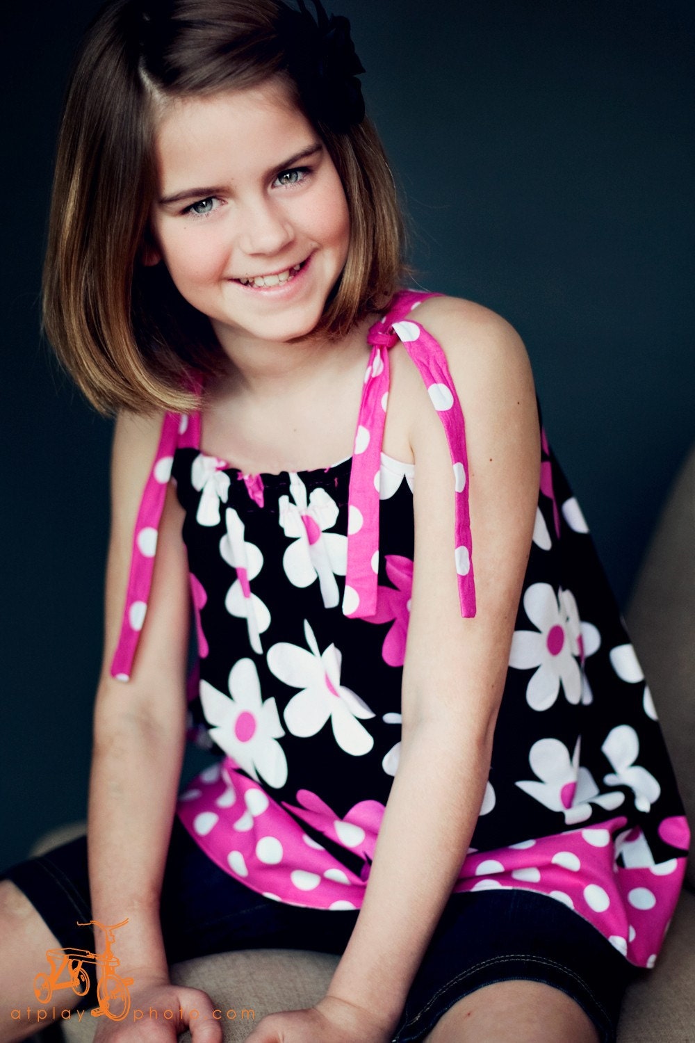 NEW Plain Jane in Black and Fuchsia Pillowcase Dress