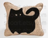 Super Black Cat -Digital Image Sheet -SooArt Original Illustrate Drawing  A4 Can Print on Pillows, t-shirts, scrapbook, lampshades  ETC.