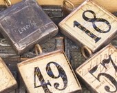 Number Pendant - Vintage Bingo Card