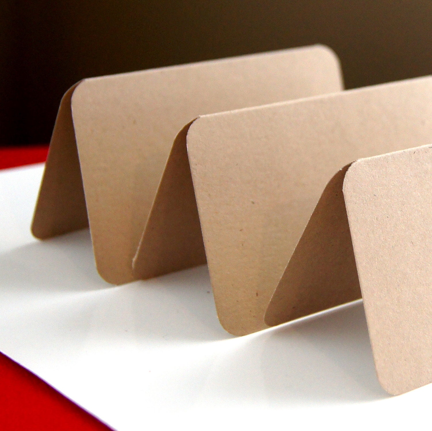 Tent Style Place Cards, Escort Cards, Seating Card or Mini Cards (Qty. 8) . 3.5 x 2 inches . Rounded Corners