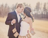 Love Banner - rustic elegance - wedding, photo shoot, wedding banner, wedding decor, wedding photo - white letters & aged silver hearts