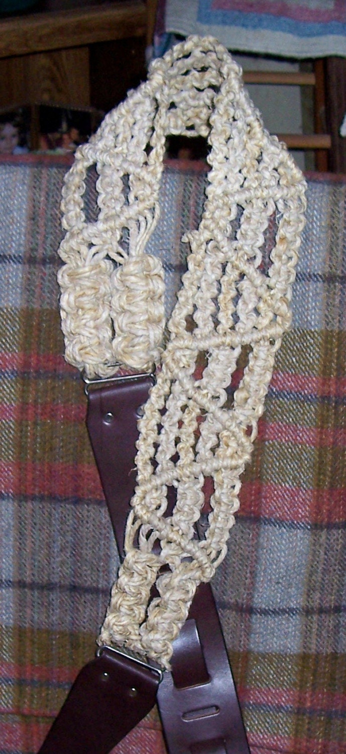 Macrame Guitar Strap by SeptembersChildArt on Etsy