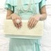Ivory Mint Floral Clutch READY TO SHIP