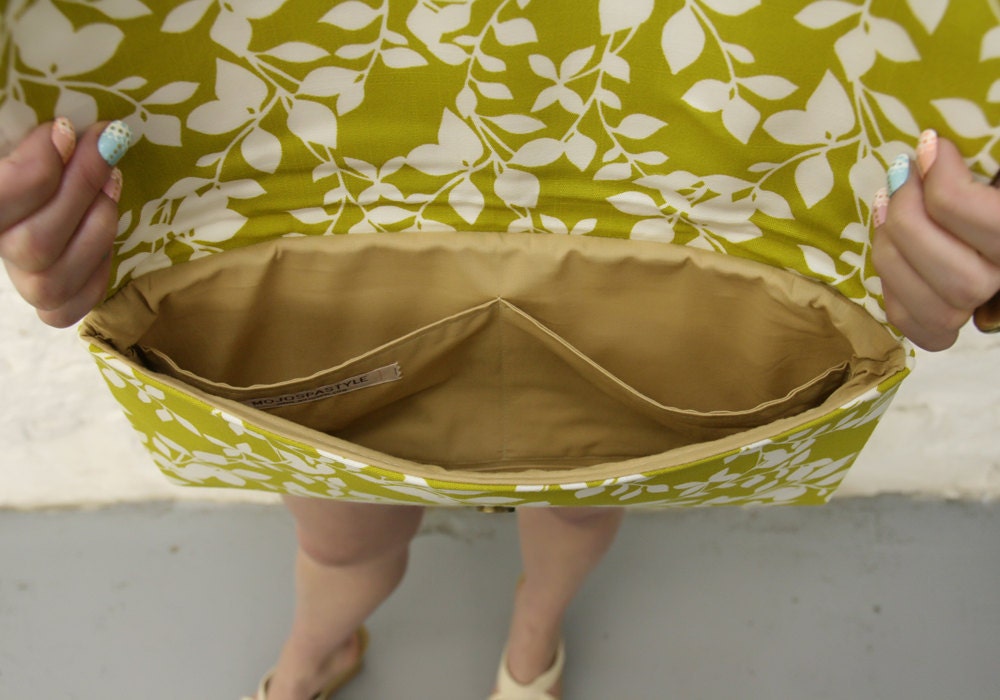 Chartreuse Flower Clutch READY TO SHIP