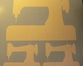 3 sewing machine rub on vinyl decal stickers