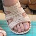 Tan Beige Crochet SANDALS - boho hippie summer shoes - CUSTOM MADE