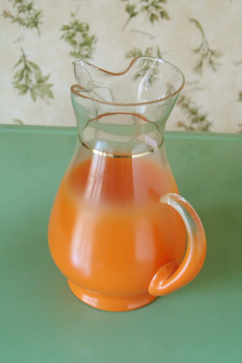 Blendo Frosted Orange Pitcher and Glass Set