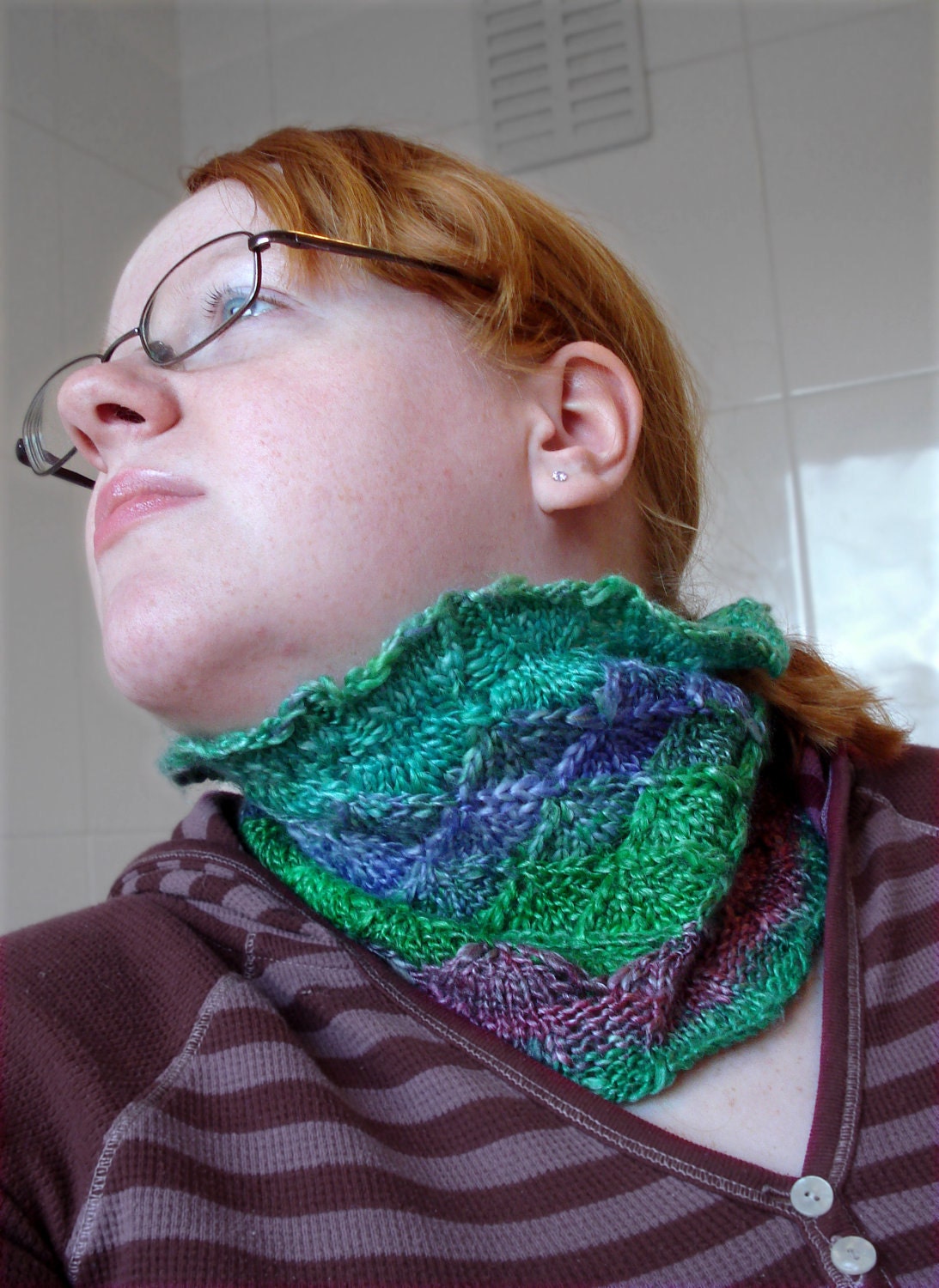 Rainbow Scales Cowl PDF Entrelac Knitting Pattern