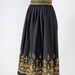Black Gathered Ethnic Embroidered Skirt French Label