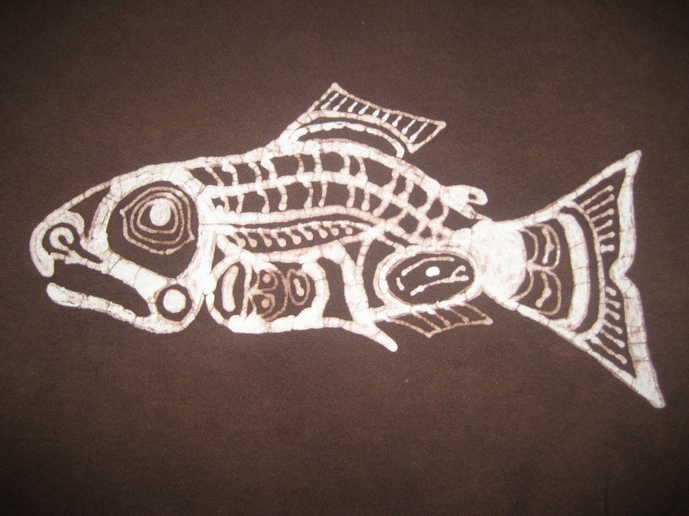 Items Similar To Pacific Northwest Native Art Salmon Batik Tee On Etsy