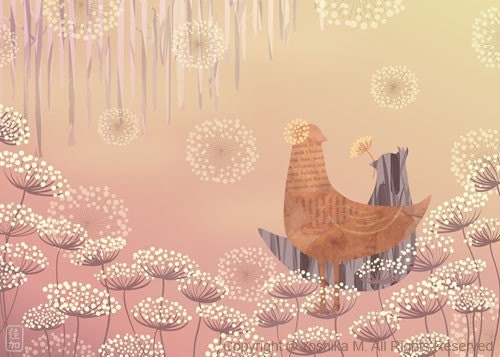 5x7 Queen Anne's Sweet Memory -- Bird Illustration Print
