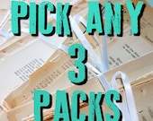 SALE - Bundle pack -  You Pick 3 Vintage Paper Packs - Great Deal