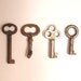 4 Small Old Vintage Antique Skeleton Keys