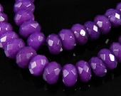 10 pc- Faceted PURPLE Rondelle Jade Beads, 8x5mm