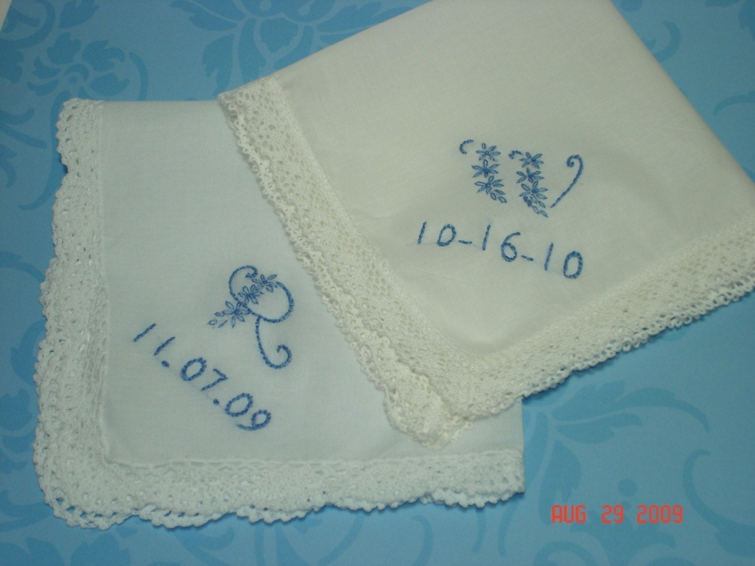 Wedding handkerchief , something blue, bouquet wrap, bridal gift, wedding colors welcome,