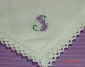 Wedding handkerchief/bridesmaid hanky/hand embroidered/wedding colors welcome/hand embroidered