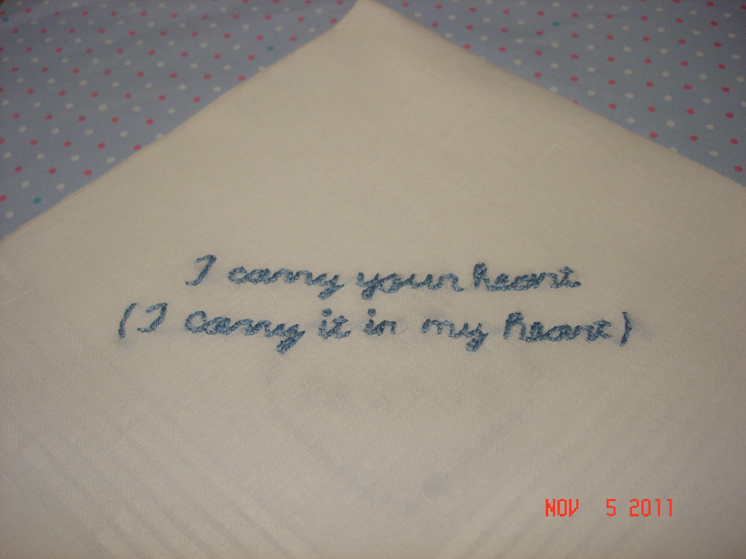 Wedding handkerchief, bride to groom, love note, groom gift, hand embroidered,wedding colors welcome