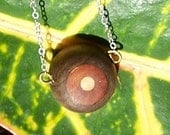 Inlaid Wood Pendant Necklace - 3 of a Different Kind