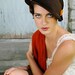 brown cloche with vintage gold button-made to order