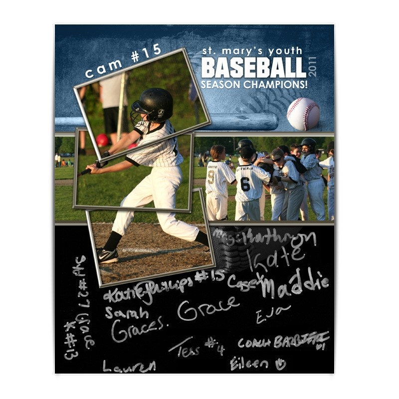 MEMORY MATES - Autograph Sports Designs - BASEBALL - (Easy-to-use Digital Photoshop Templates  for Sports Photographers)