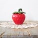 ceramic strawberry sugar bowl / jam pot