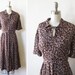1960s day dress / vintage 60s brown shirtwaist dress / Shelton Stroller dress