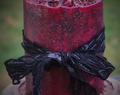 MIDNIGHT ROSE Soy Pillar Candle for Turning Your World Upside Down, Sex Magic, Romance, Love, Feminine Power, Blood Moon, Gothic Altar