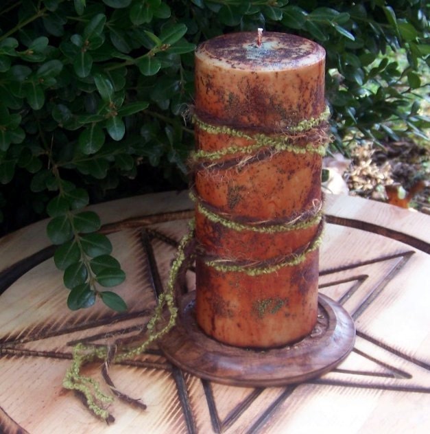 ELFHAME Soy Pillar Candle for Seidr Craft, Norse Celtic Witchcraft, Faery Workings, Land Magic and Shapeshifting