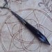 WITCHING HOUR Witch's Wand Divination Power Point Pendulum Necklace - Extra Long 3.75" Black Faceted Crystal, Bronze Filigree Cap, 30"