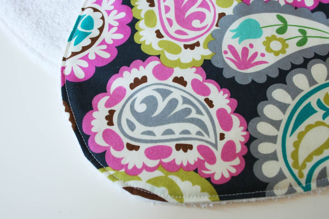 Paisley Terry Cloth Baby Burp Cloth