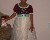 Custom Wedding Flower Girl Velvet Embroidered Organza Peasant Dress Sizes 1/2t, 1t, 2t, 3t, 4t, 5, 6, 7, 8