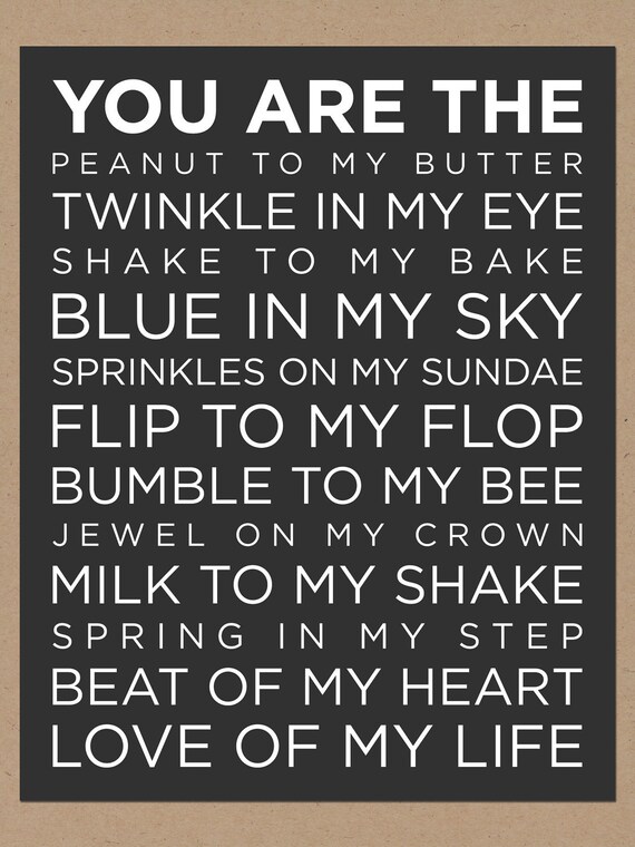 you are the love of my life poster (black)