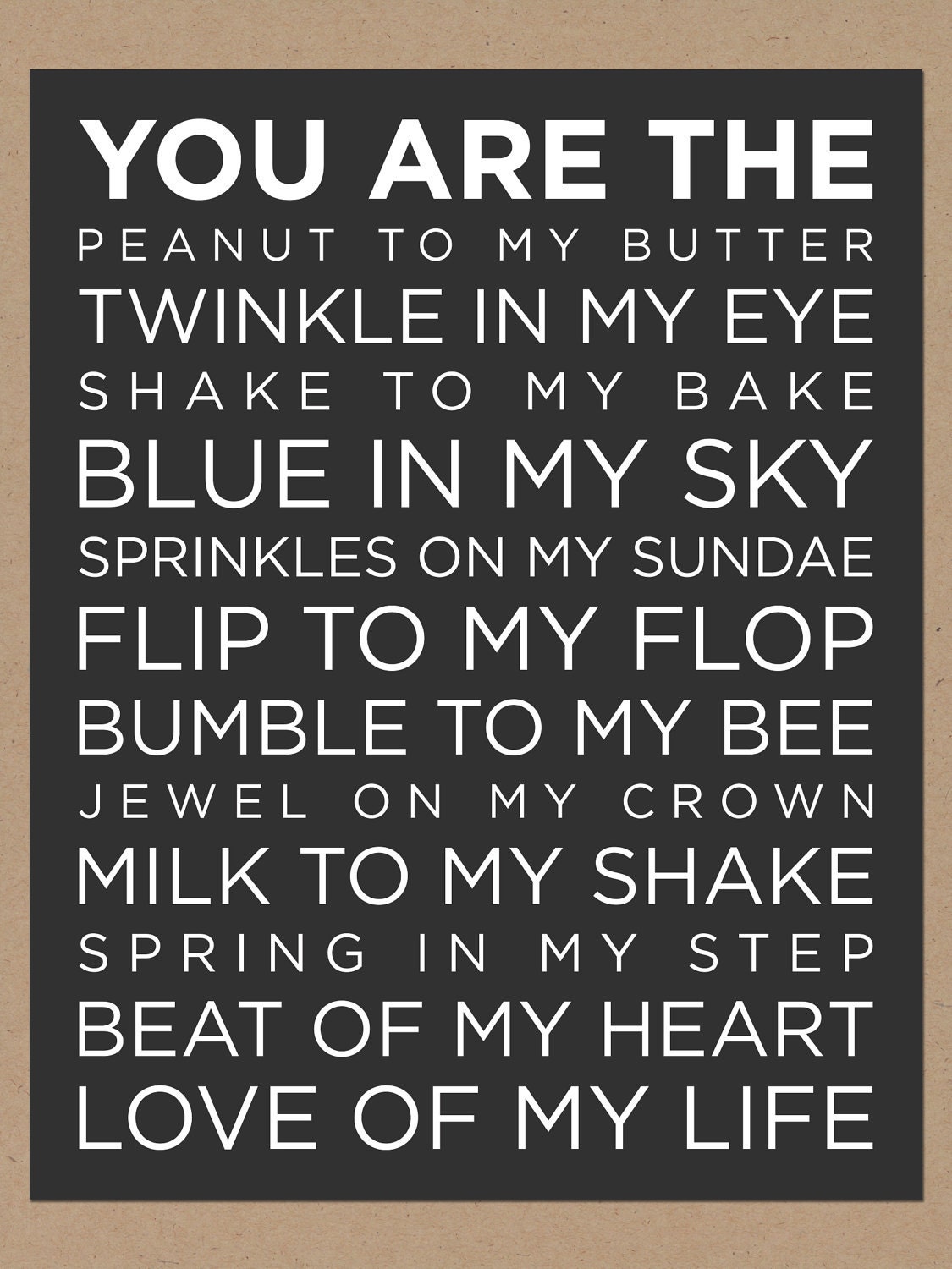 you are the love of my life poster (black)