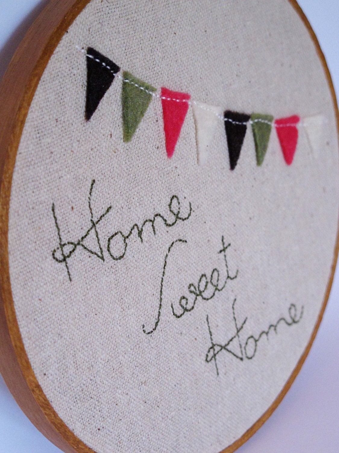 Home Sweet Home - Embroidery Hoop Art - 6 inch hoop