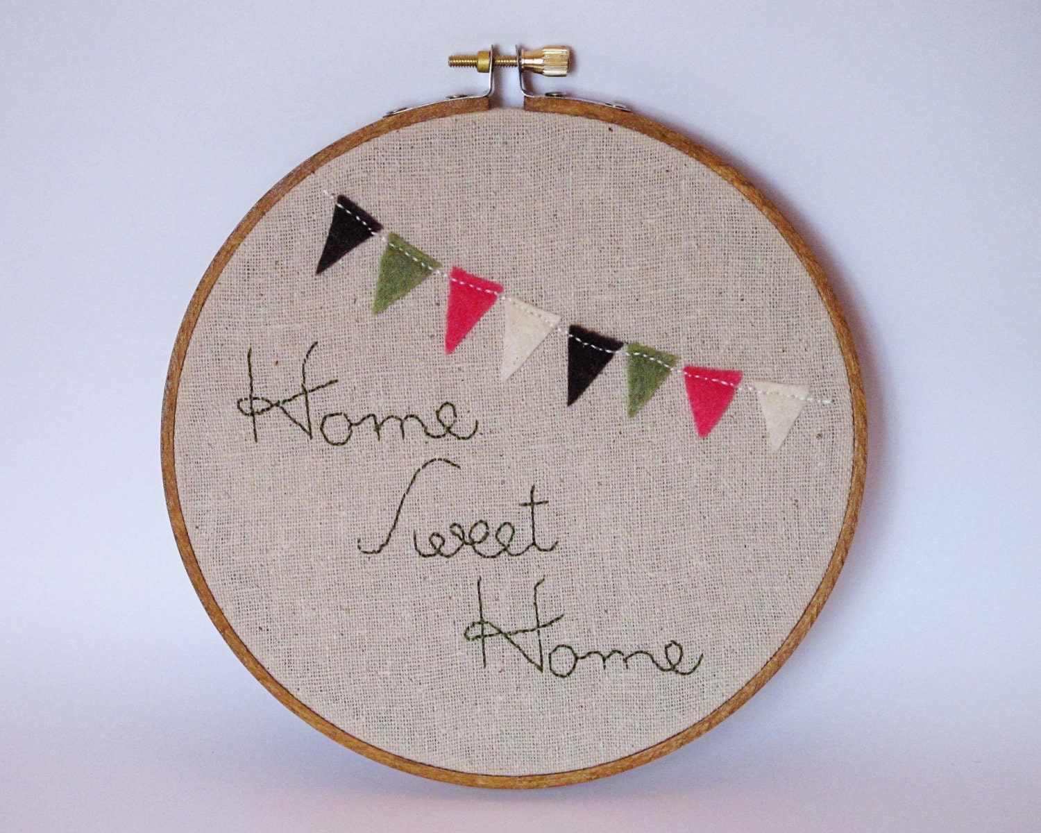 Home Sweet Home - Embroidery Hoop Art - 6 inch hoop