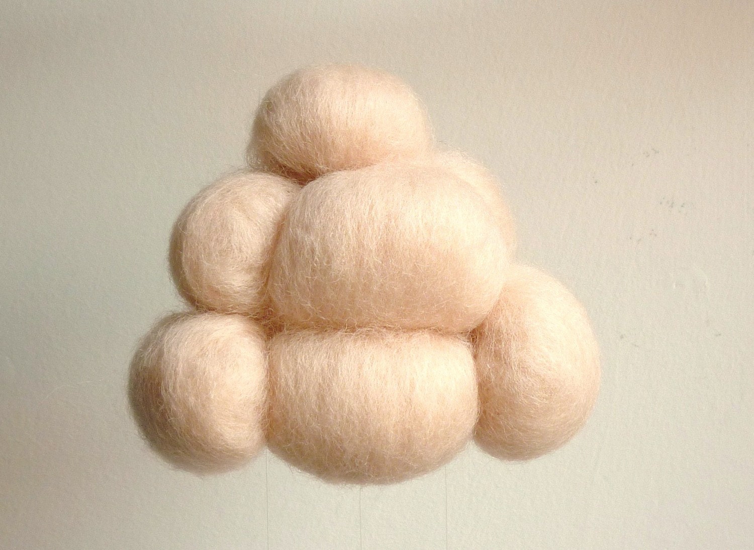 needlefelted peach  rainy cloud