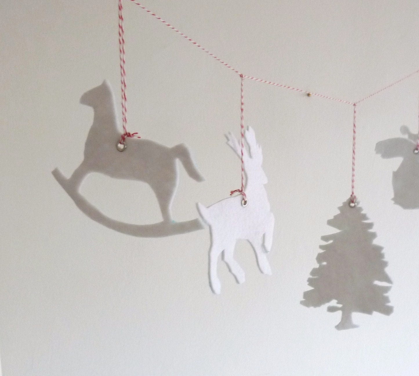 set of  5 Christmas felt ornaments