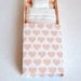 Peach coral pink  felt mouse miniature plush in matchbox bed
