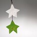 Rustic Metal Stars Ornament -  Lime Green and White