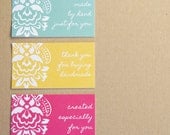 Hot Pink, Yellow and Blue Damask Buy Handmade Mini Enclosure Cards - Nina
