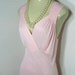 Reserved ShanStar22 30s 40s Nightgown Vintage Bias Cut Pink Rayon Full Length Deep V Neck Wide Straps Kickernick Restware Bust 36