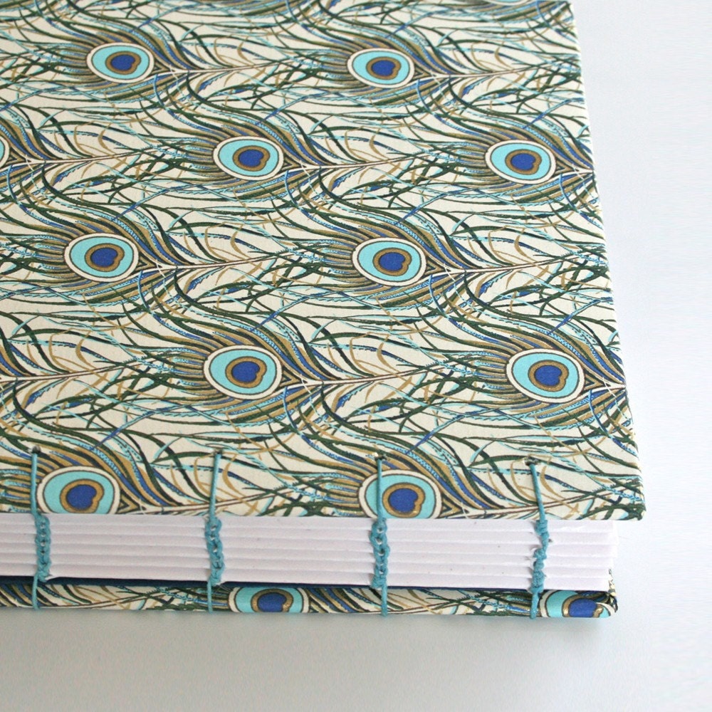 Pretty as a Peacock Handmade Book - Available to Ship Now oo