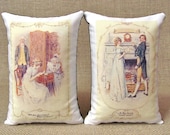 Jane Austen Pride and Prejudice  Illustration Bookends - Shelf Pillows - Jane and Bingley