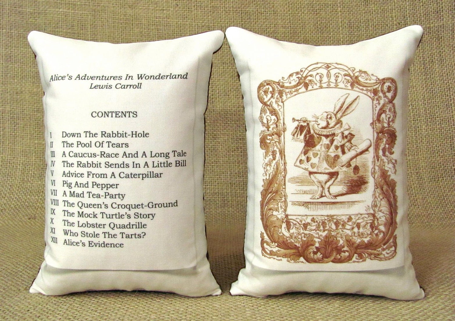Alice In Wonderland - Bookends - Shelf Pillows - The White Rabbit