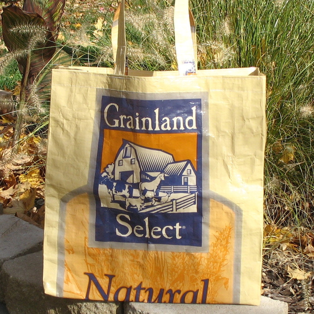 Upcycled market bag for horse lovers
