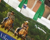Upcycled Reusable Horse market grocery bag