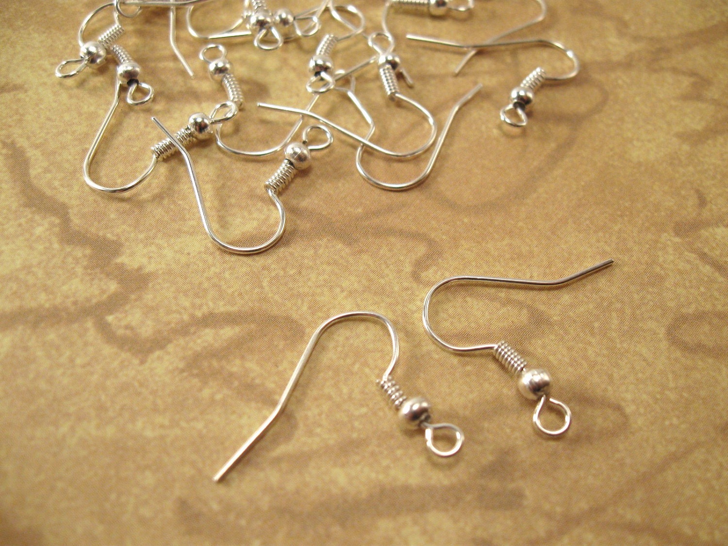 Silver earring hooks ear wire 100 pc (50 pairs) nickel free  (JF550)