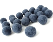 Felt Balls Blue - 20 Pure Wool Beads 20mm - Midnight Blue Shade - Flat rate shipping  (W208B)