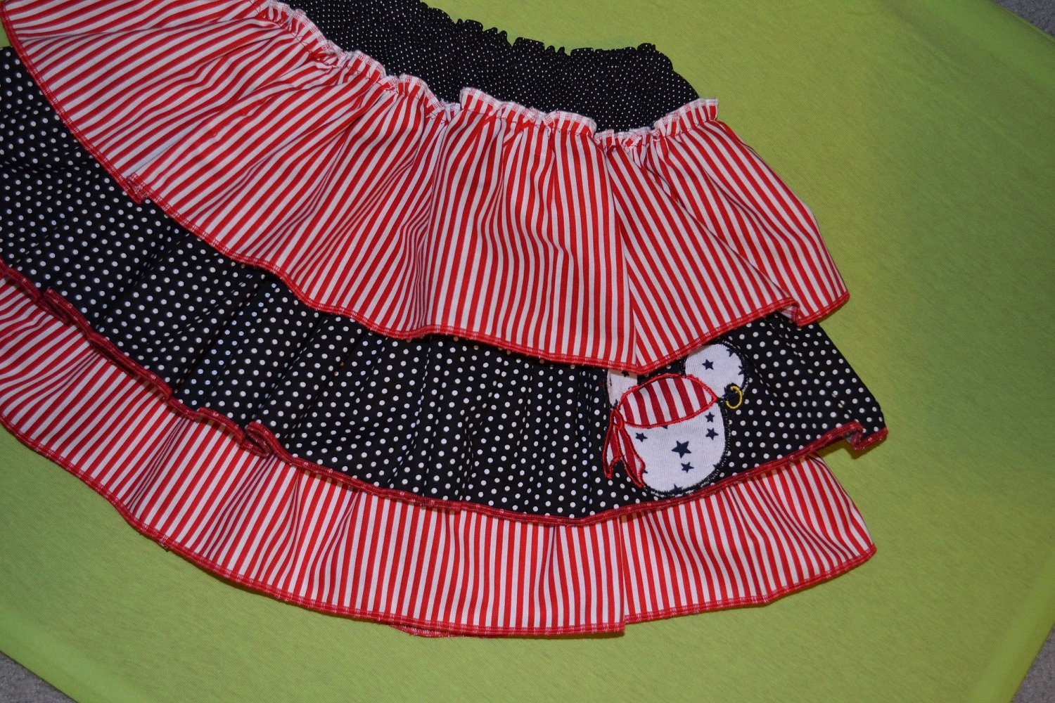 Disney Pirate Minnie or Mickey Mouse Ruffle Skirt